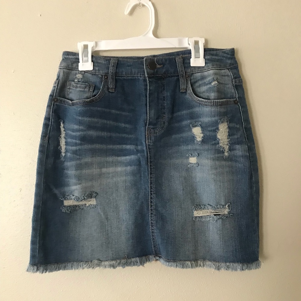 High Waisted Denim Skirt
